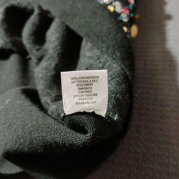 Trina Turk Womens Sequin-Embellished Merino Wool Knit Tank Top Large - Picture 6 of 12